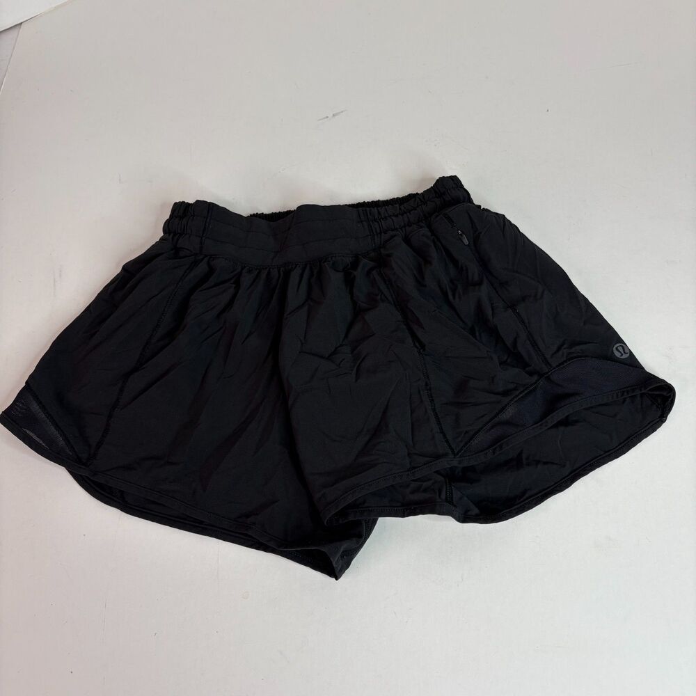 Lululemon Womens Athletic Shorts, Size 4, Black, Lined, Logo,